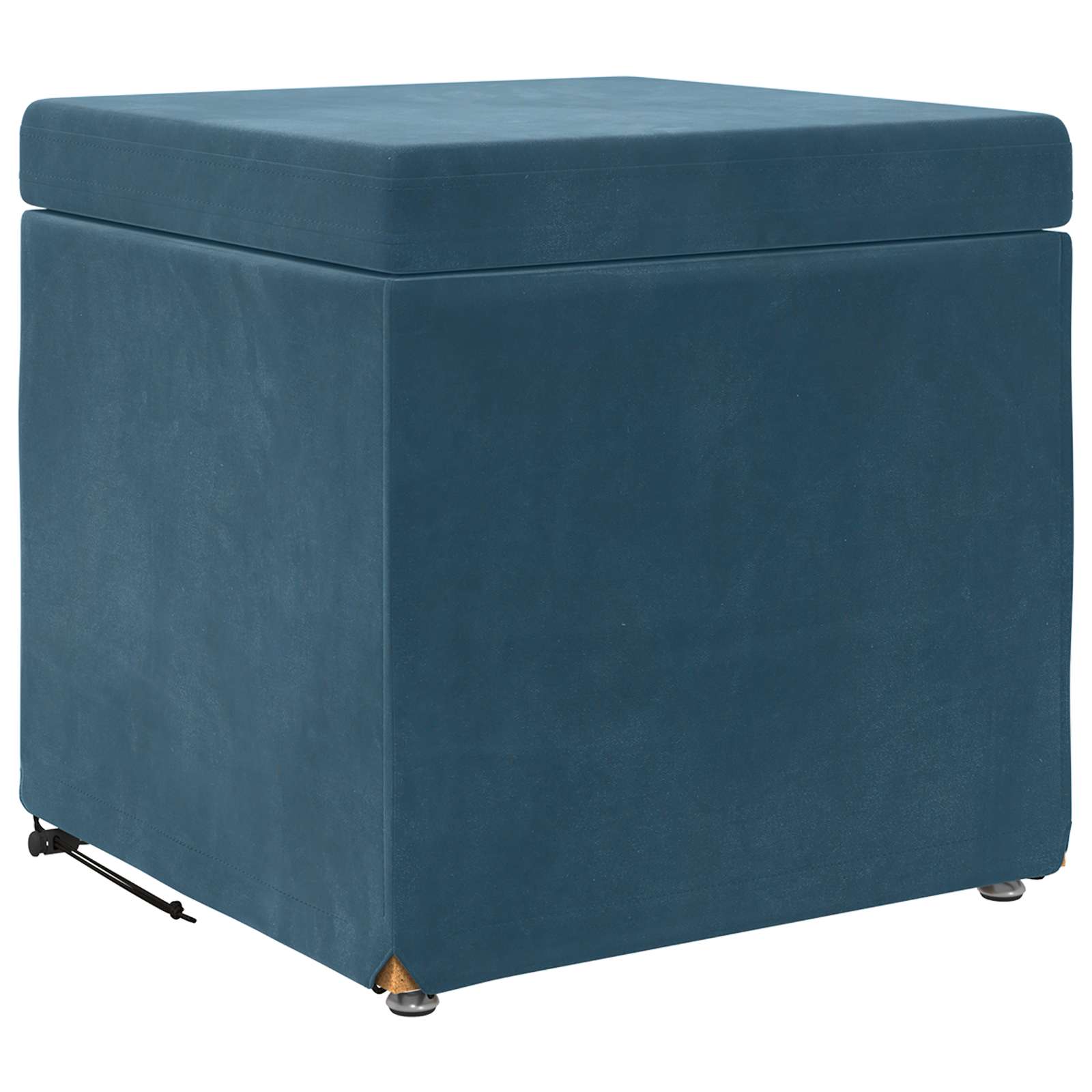 Pouf Blu 41 x 41 x 40 cm Velluto e Legno Ingegnerizzato