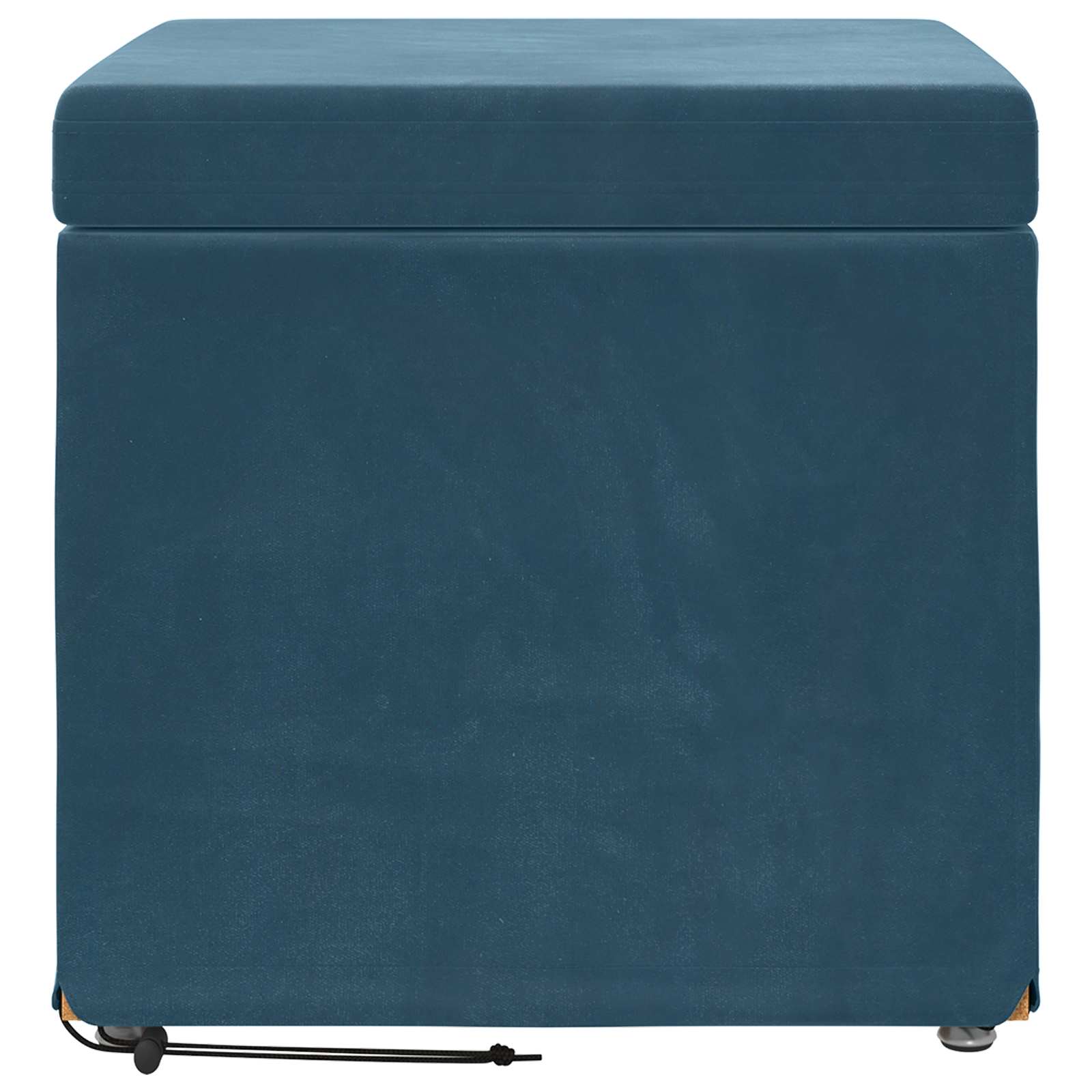 Pouf Blu 41 x 41 x 40 cm Velluto e Legno Ingegnerizzato