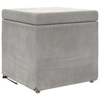 Pouf Grigio chiaro Velluto e Legno Ingegnerizzato