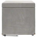 Pouf Grigio chiaro Velluto e Legno Ingegnerizzato