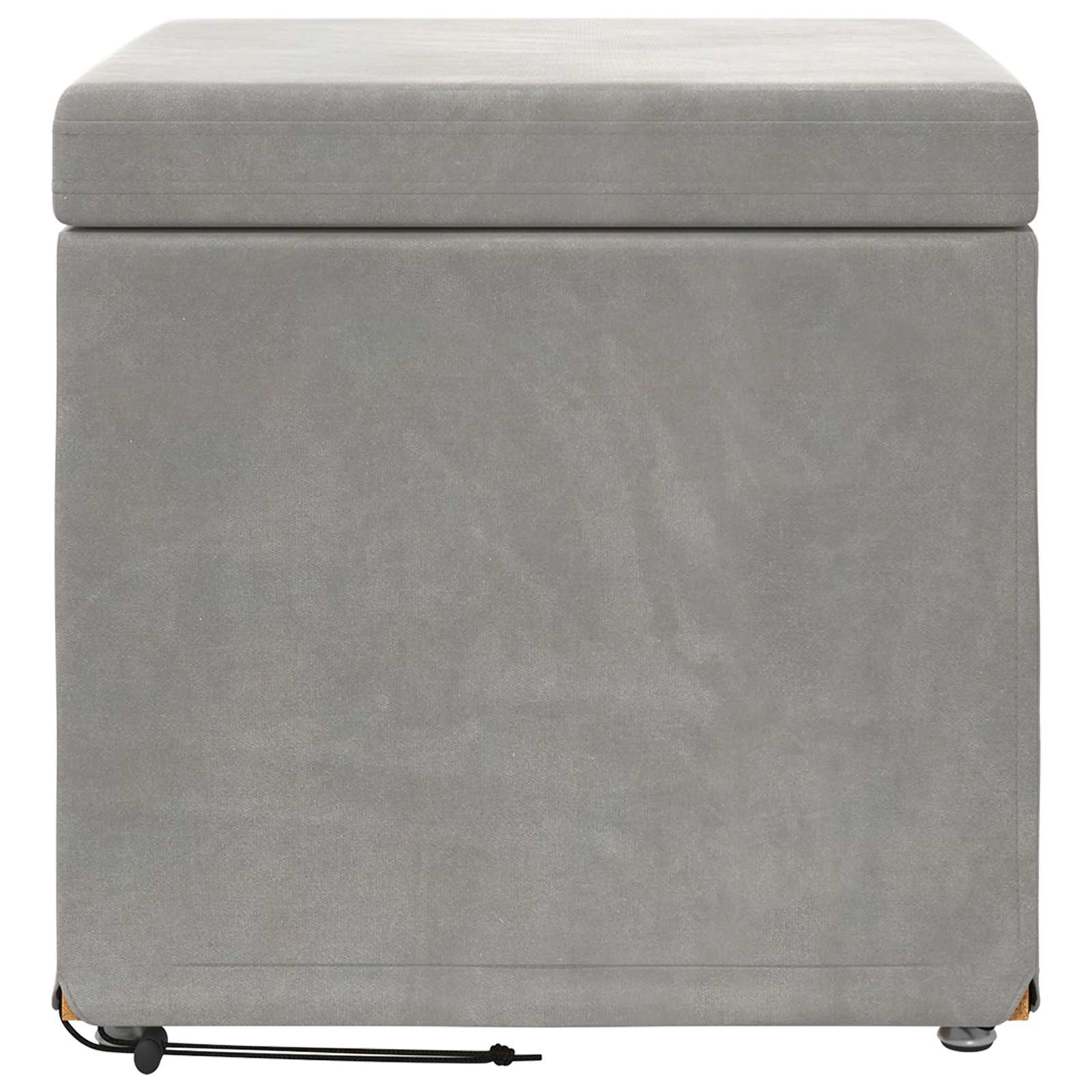 Pouf Grigio chiaro Velluto e Legno Ingegnerizzato