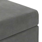 Pouf Grigio scuro Velluto e Legno Ingegnerizzato