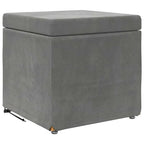 Pouf Grigio scuro Velluto e Legno Ingegnerizzato