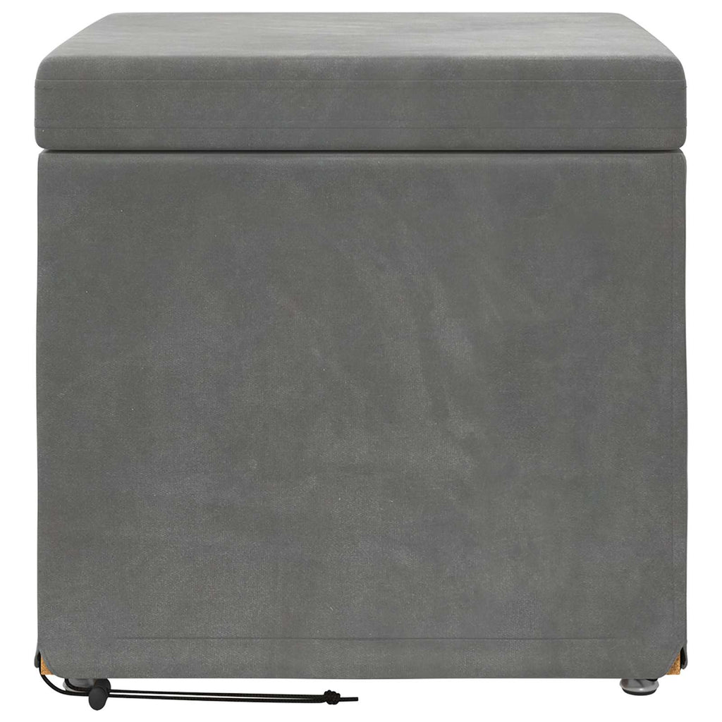 Pouf Grigio scuro Velluto e Legno Ingegnerizzato