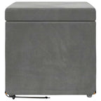 Pouf Grigio scuro Velluto e Legno Ingegnerizzato
