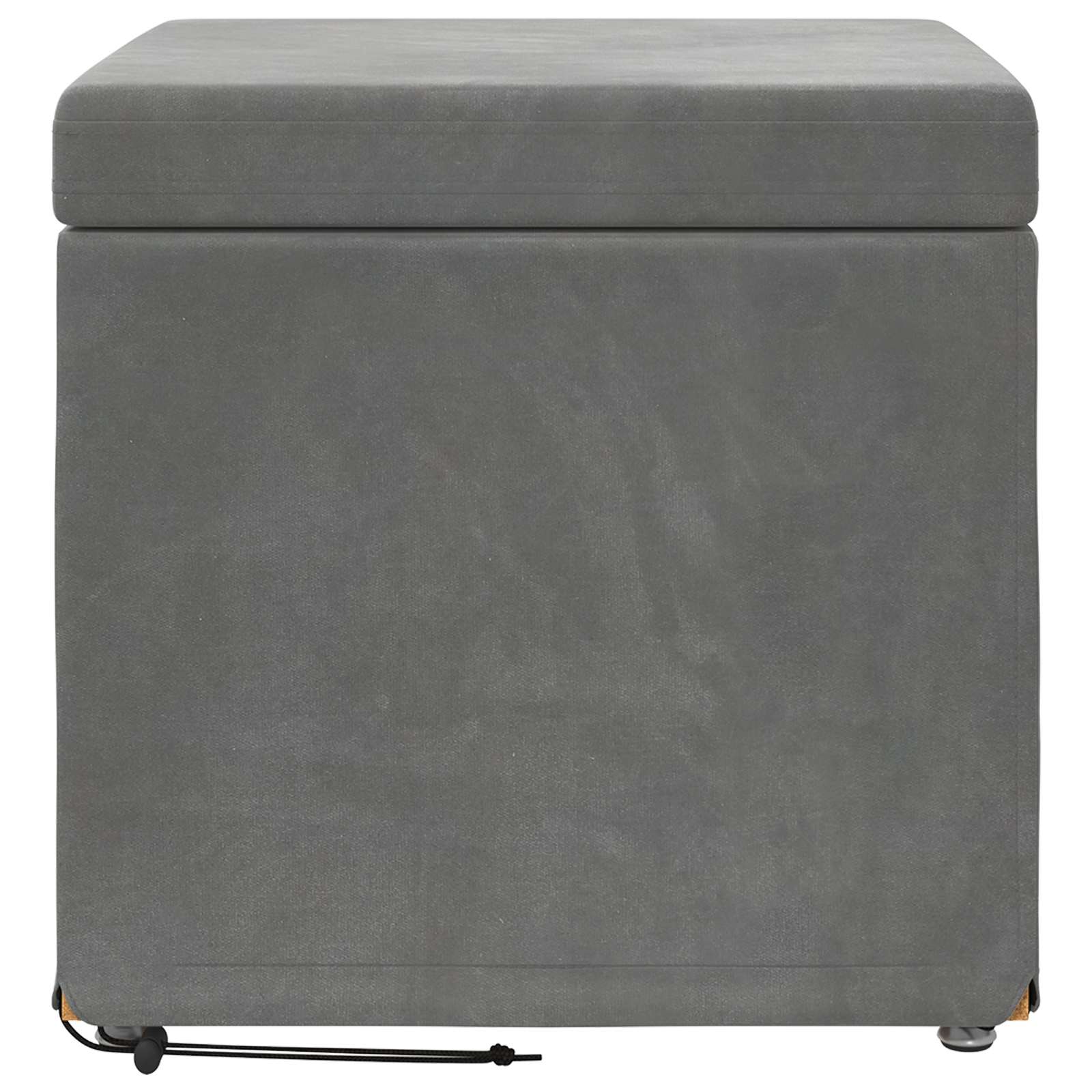 Pouf Grigio scuro Velluto e Legno Ingegnerizzato