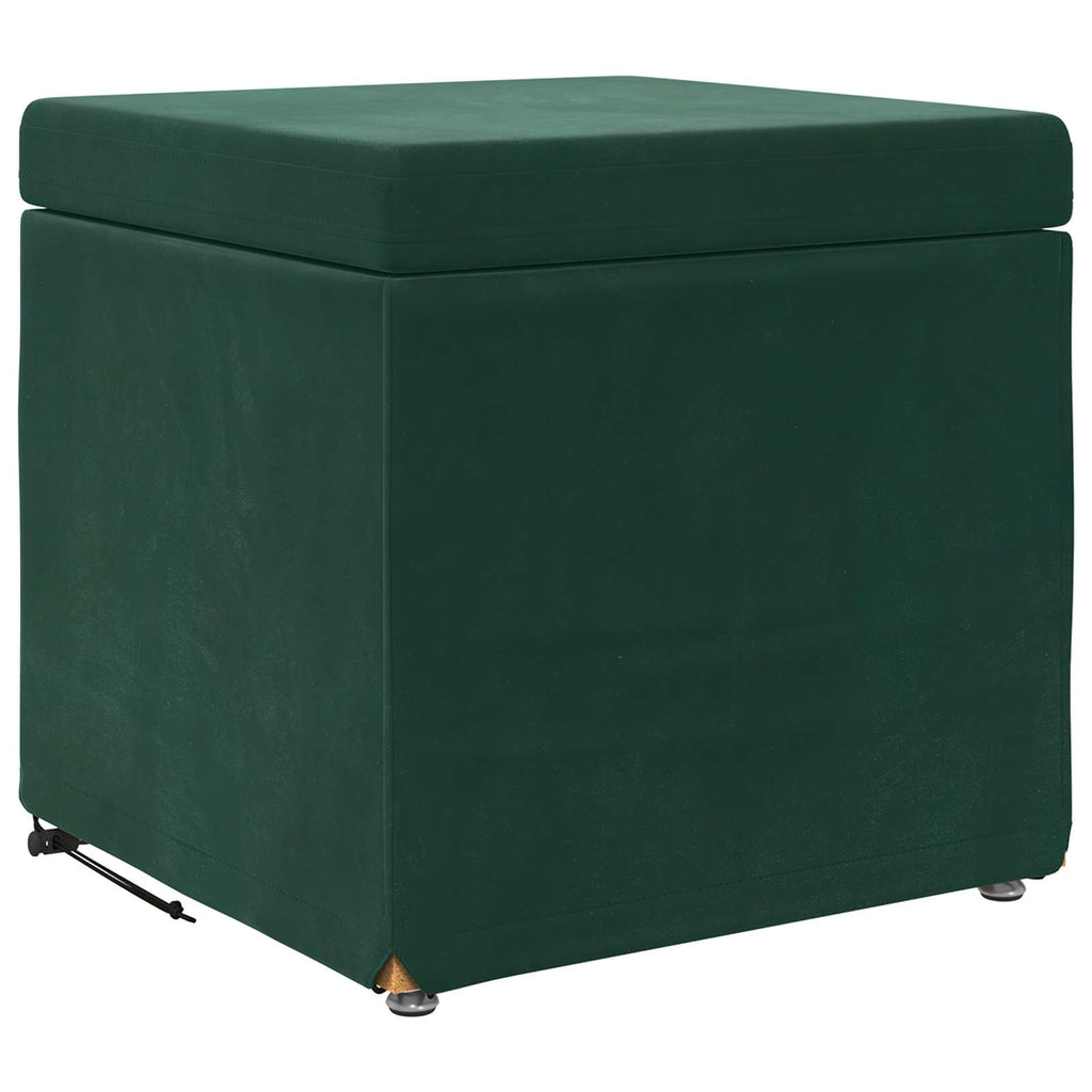 Pouf Verde Scuro 41 x 41 x 40 cm Velluto e Legno Ingegnerizzato