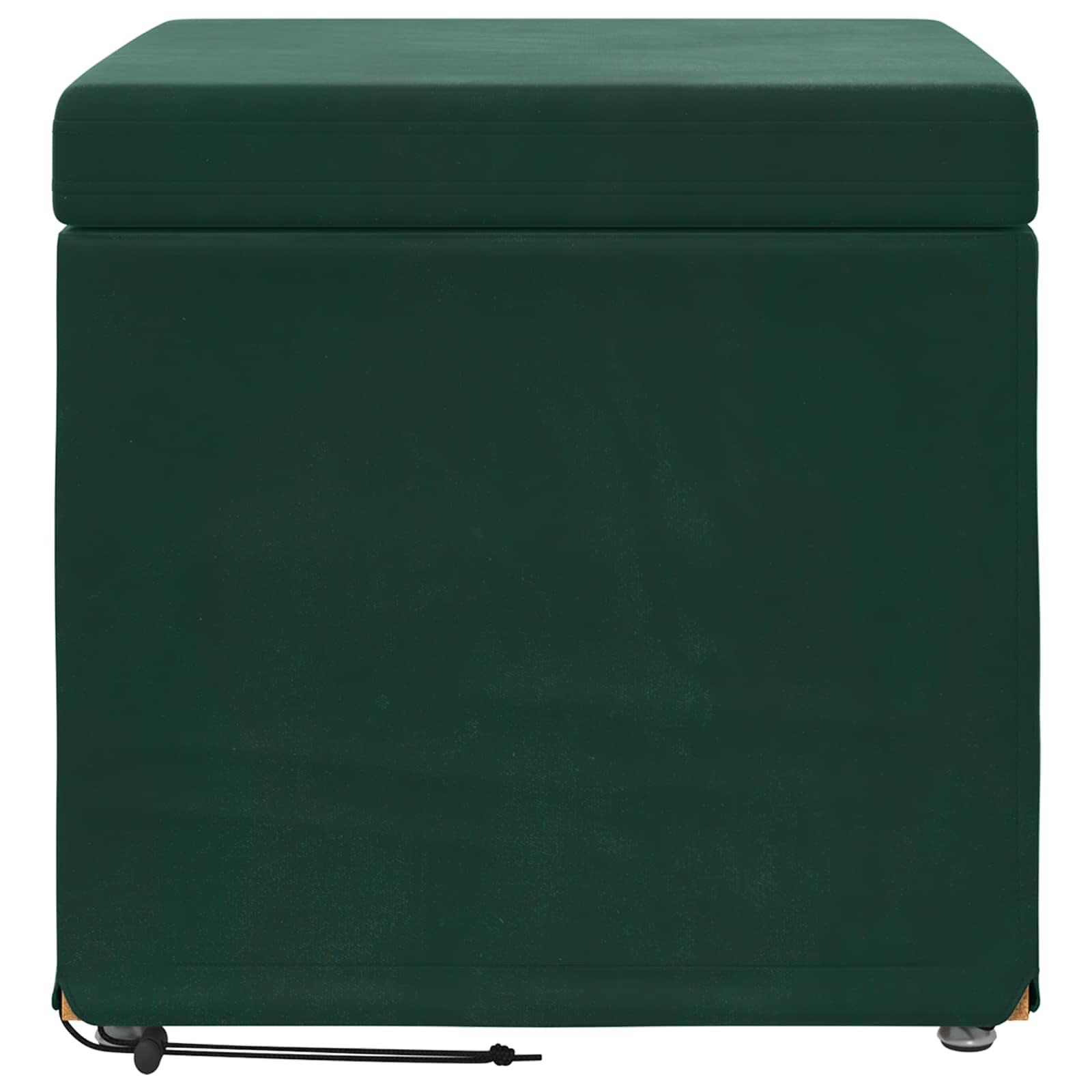 Pouf Verde Scuro 41 x 41 x 40 cm Velluto e Legno Ingegnerizzato