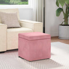 Pouf Rosa 41 x 41 x 40 cm Velluto e Legno Ingegnerizzato