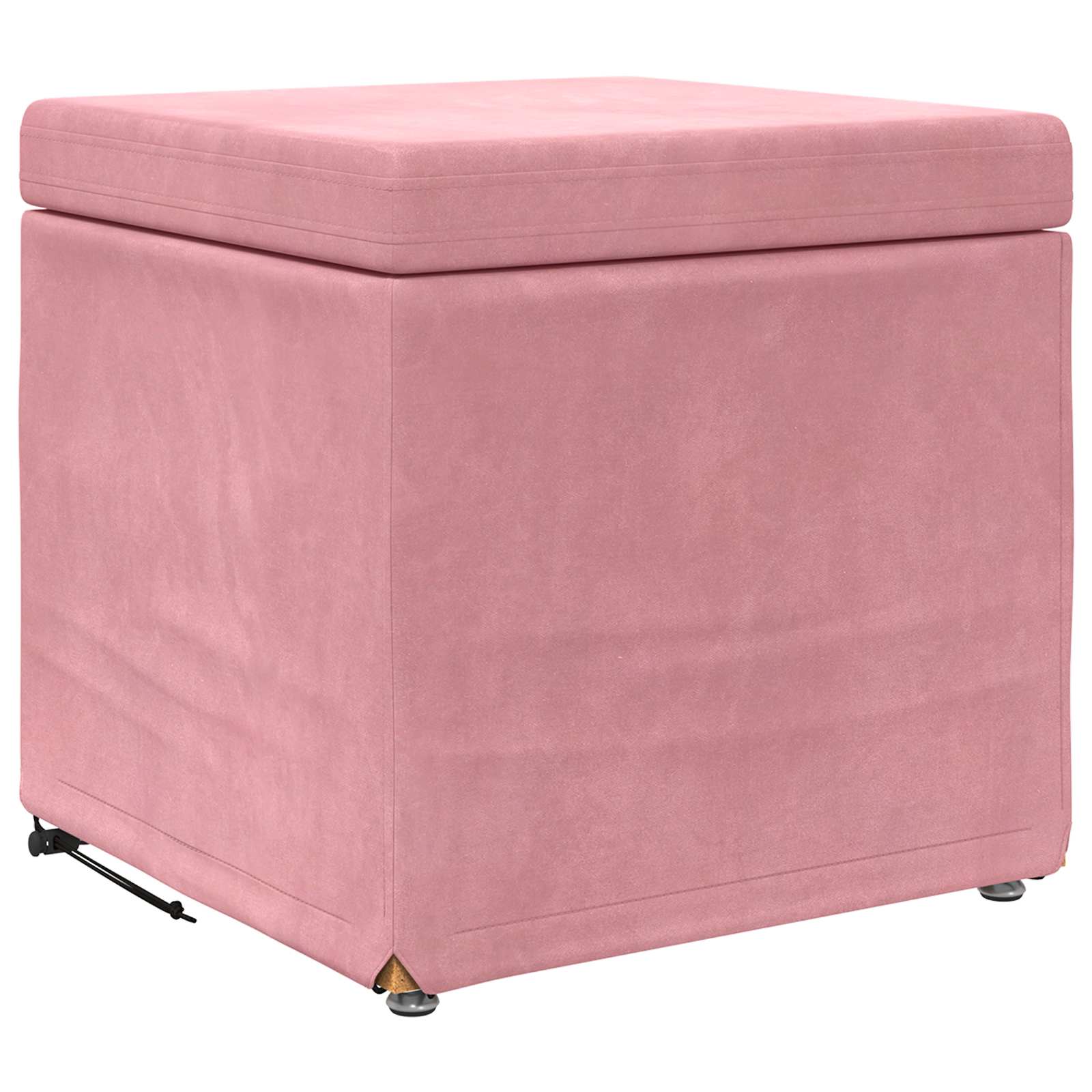 Pouf Rosa 41 x 41 x 40 cm Velluto e Legno Ingegnerizzato