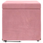 Pouf Rosa 41 x 41 x 40 cm Velluto e Legno Ingegnerizzato