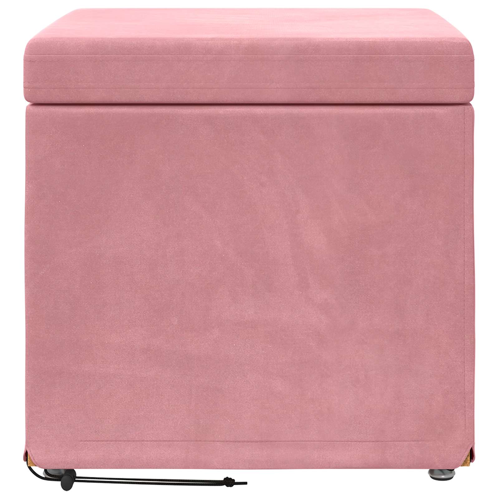 Pouf Rosa 41 x 41 x 40 cm Velluto e Legno Ingegnerizzato
