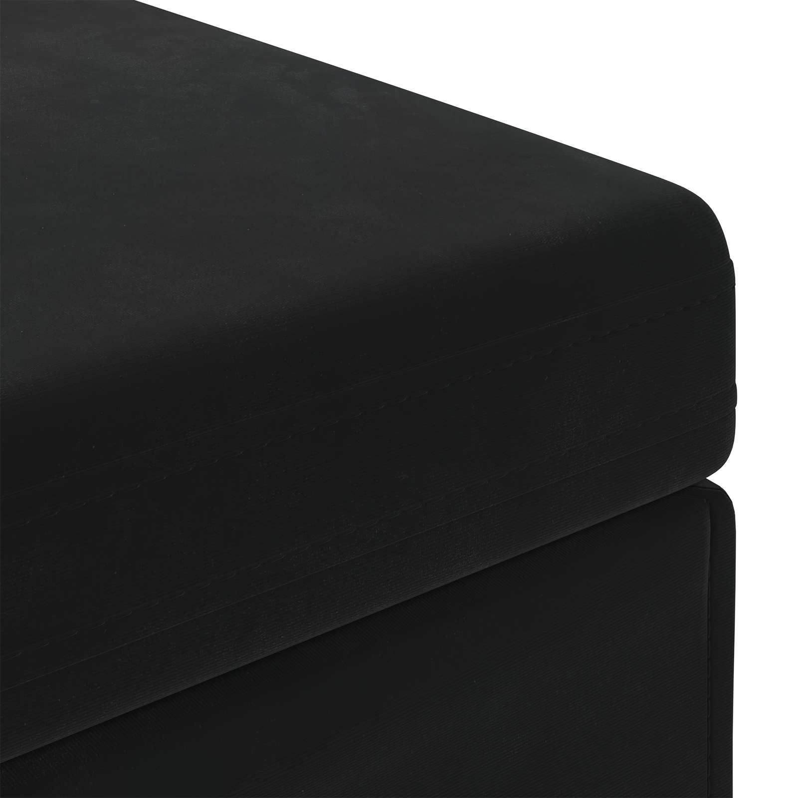 Pouf Nero 41 x 41 x 40 cm Velluto e Legno Ingegnerizzato