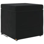 Pouf Nero 41 x 41 x 40 cm Velluto e Legno Ingegnerizzato
