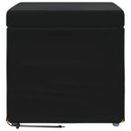 Pouf Nero 41 x 41 x 40 cm Velluto e Legno Ingegnerizzato
