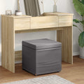 Pouf Grigio Pelle Sintetica e Legno Ingegnerizzato