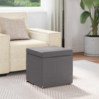 Pouf Grigio Pelle Sintetica e Legno Ingegnerizzato