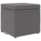 Pouf Grigio Pelle Sintetica e Legno Ingegnerizzato