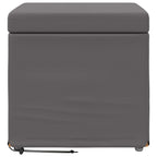 Pouf Grigio Pelle Sintetica e Legno Ingegnerizzato