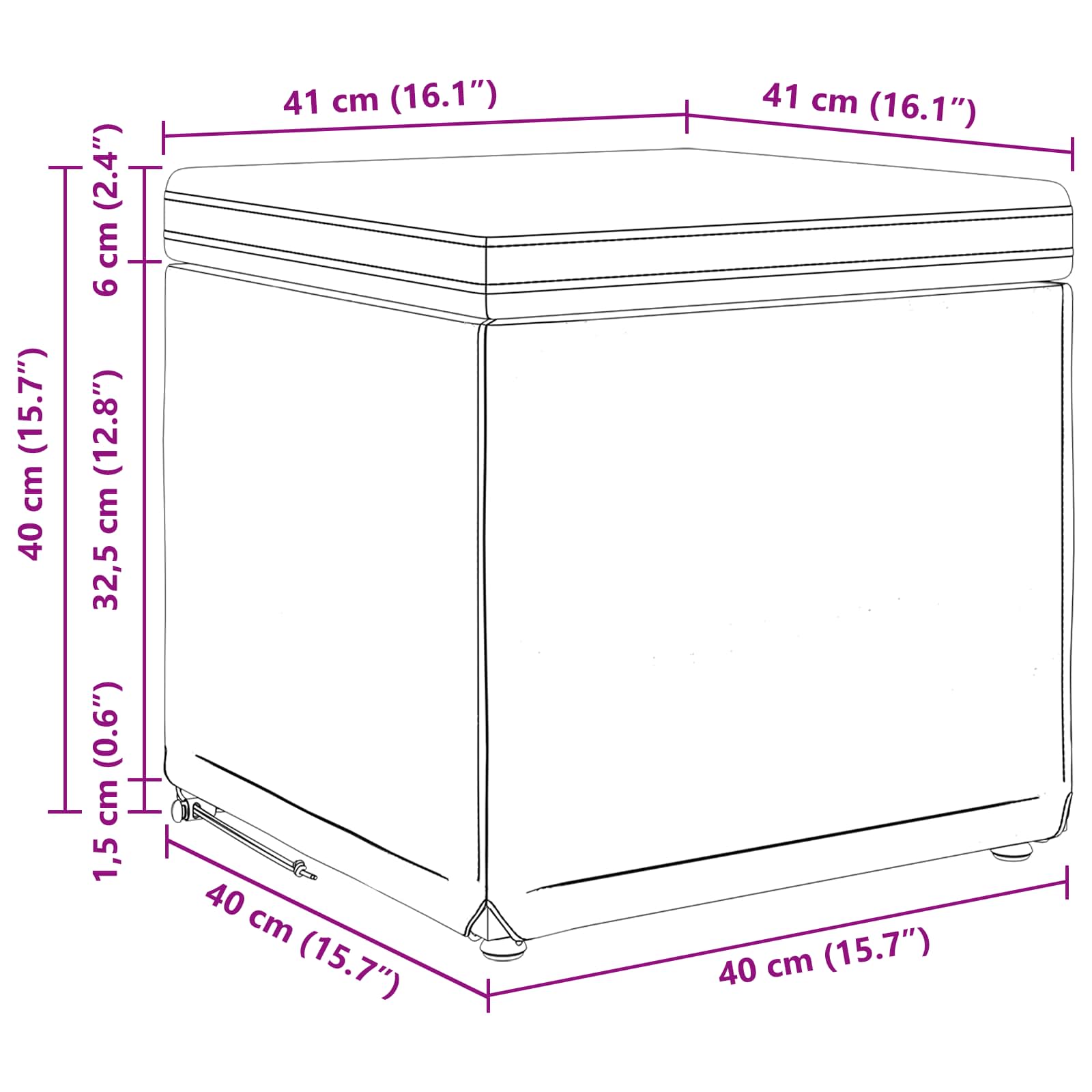 Pouf Grigio Pelle Sintetica e Legno Ingegnerizzato