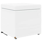 Pouf Bianco Pelle Sintetica e Legno Ingegnerizzato