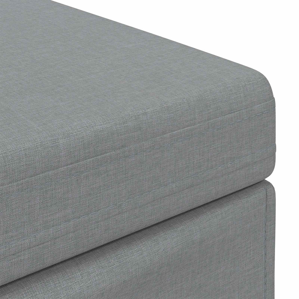 Pouf Grigio chiaro Tessuto e Legno Ingegnerizzato