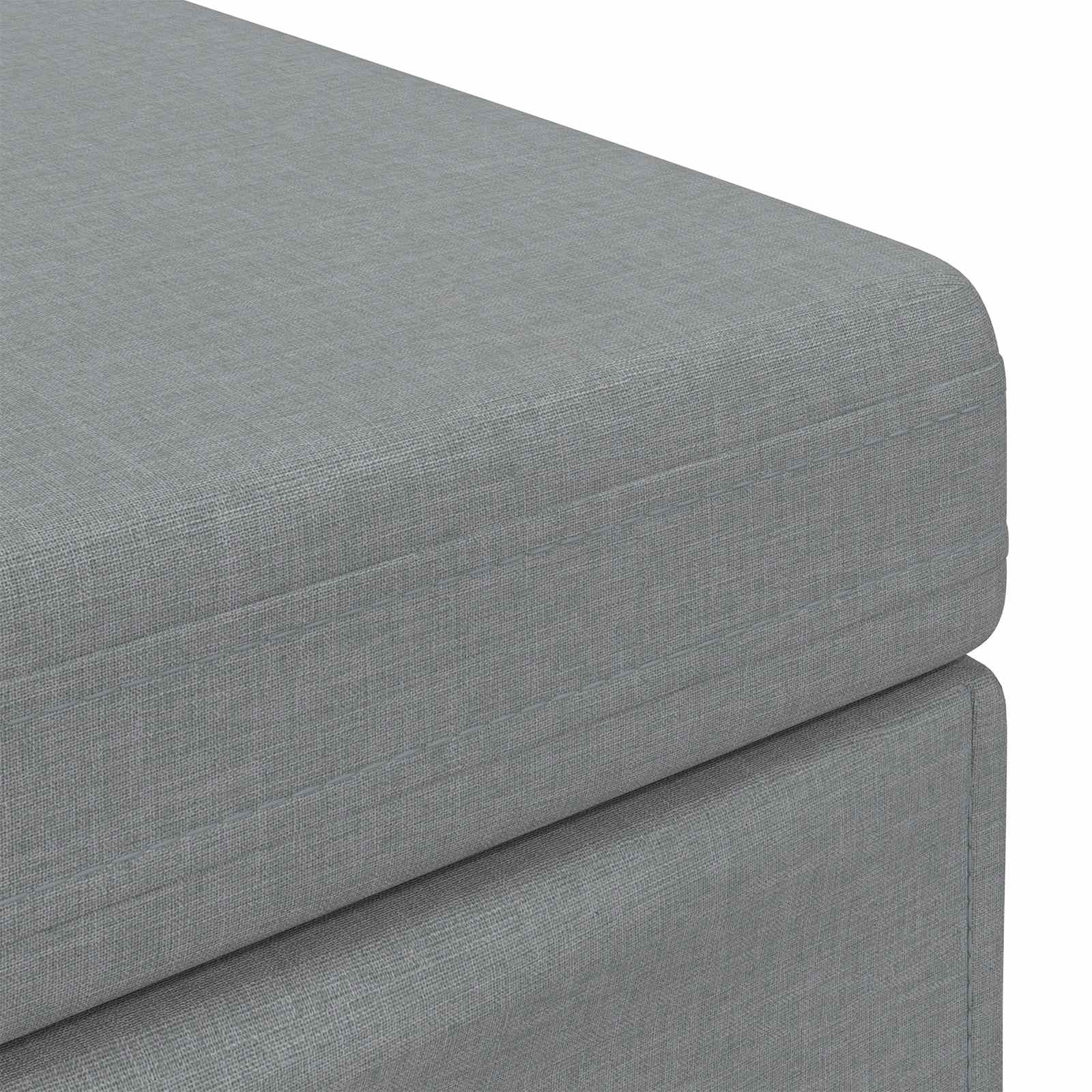 Pouf Grigio chiaro Tessuto e Legno Ingegnerizzato