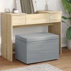 Pouf Grigio chiaro Tessuto e Legno Ingegnerizzato