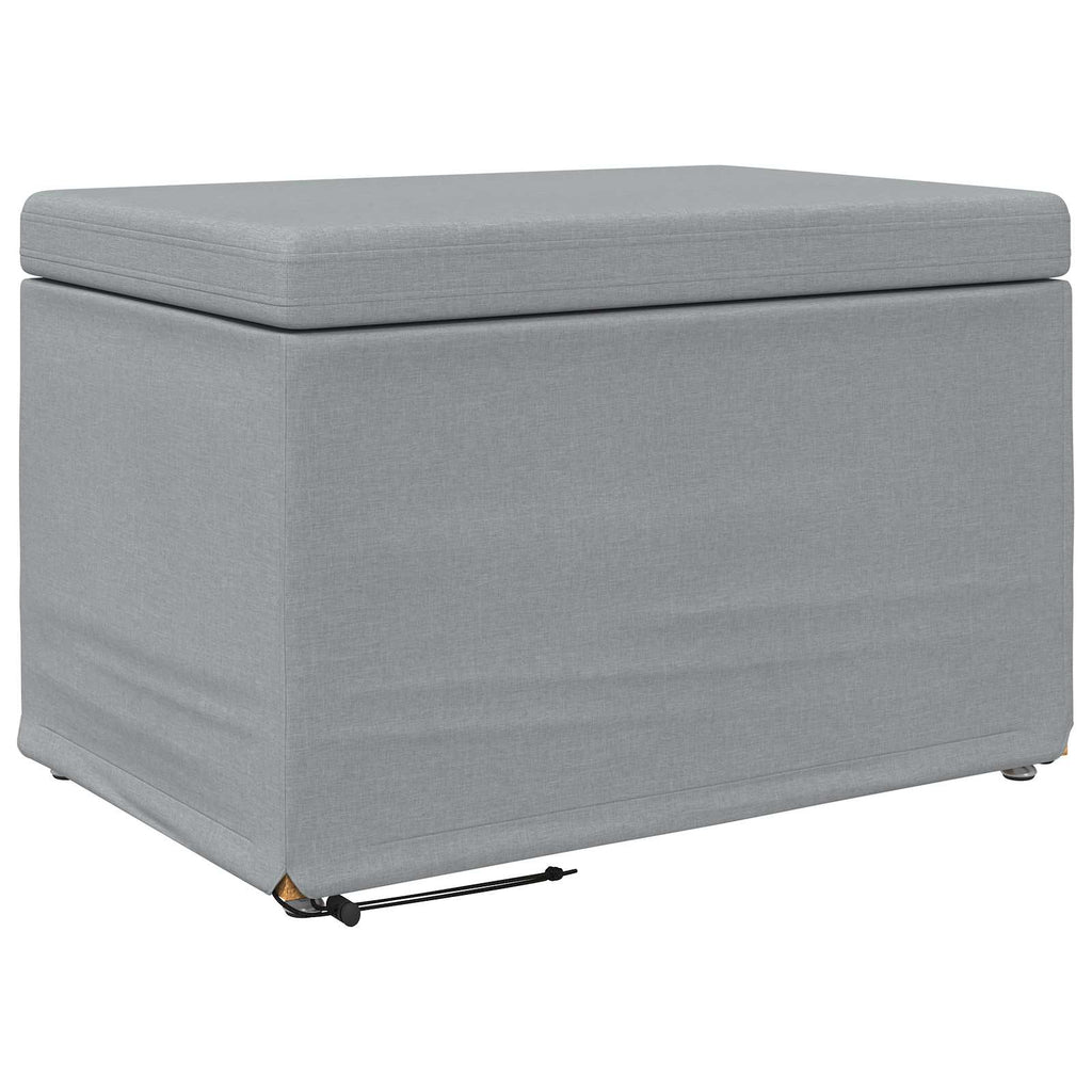Pouf Grigio chiaro Tessuto e Legno Ingegnerizzato