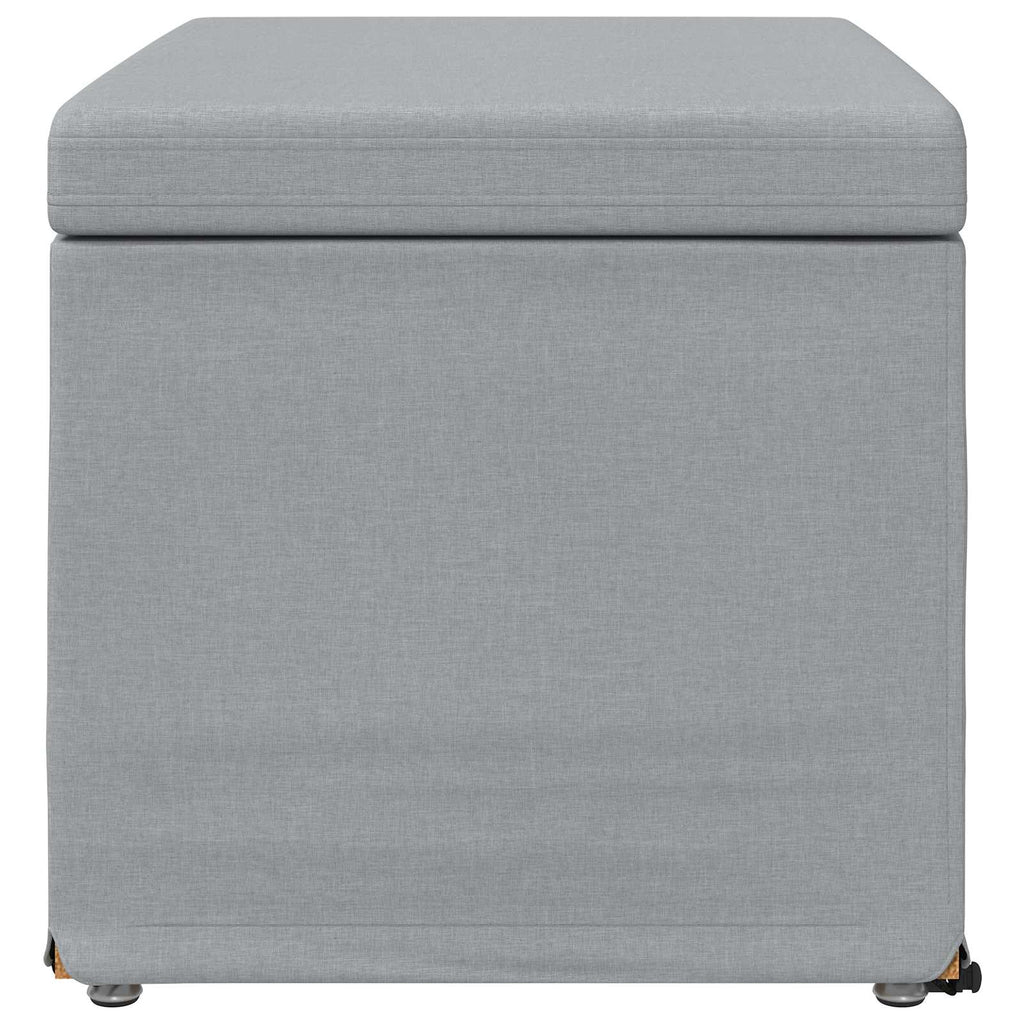 Pouf Grigio chiaro Tessuto e Legno Ingegnerizzato