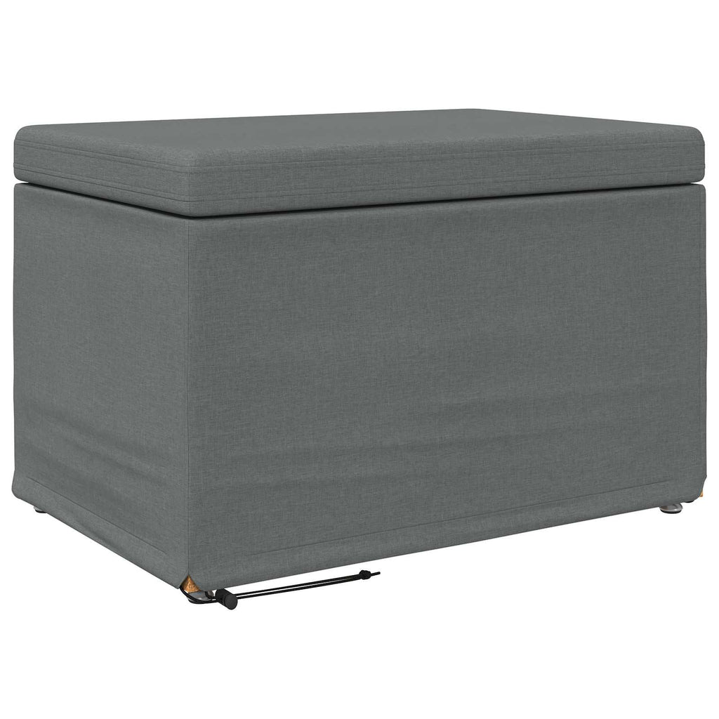 Pouf Grigio scuro Tessuto e Legno Ingegnerizzato