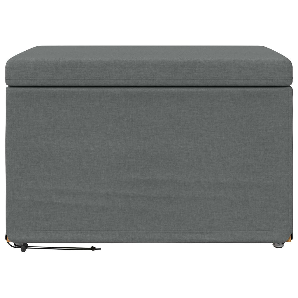 Pouf Grigio scuro Tessuto e Legno Ingegnerizzato