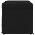 Pouf Nero 61 x 41 x 40 cm Tessuto e Legno Ingegnerizzato