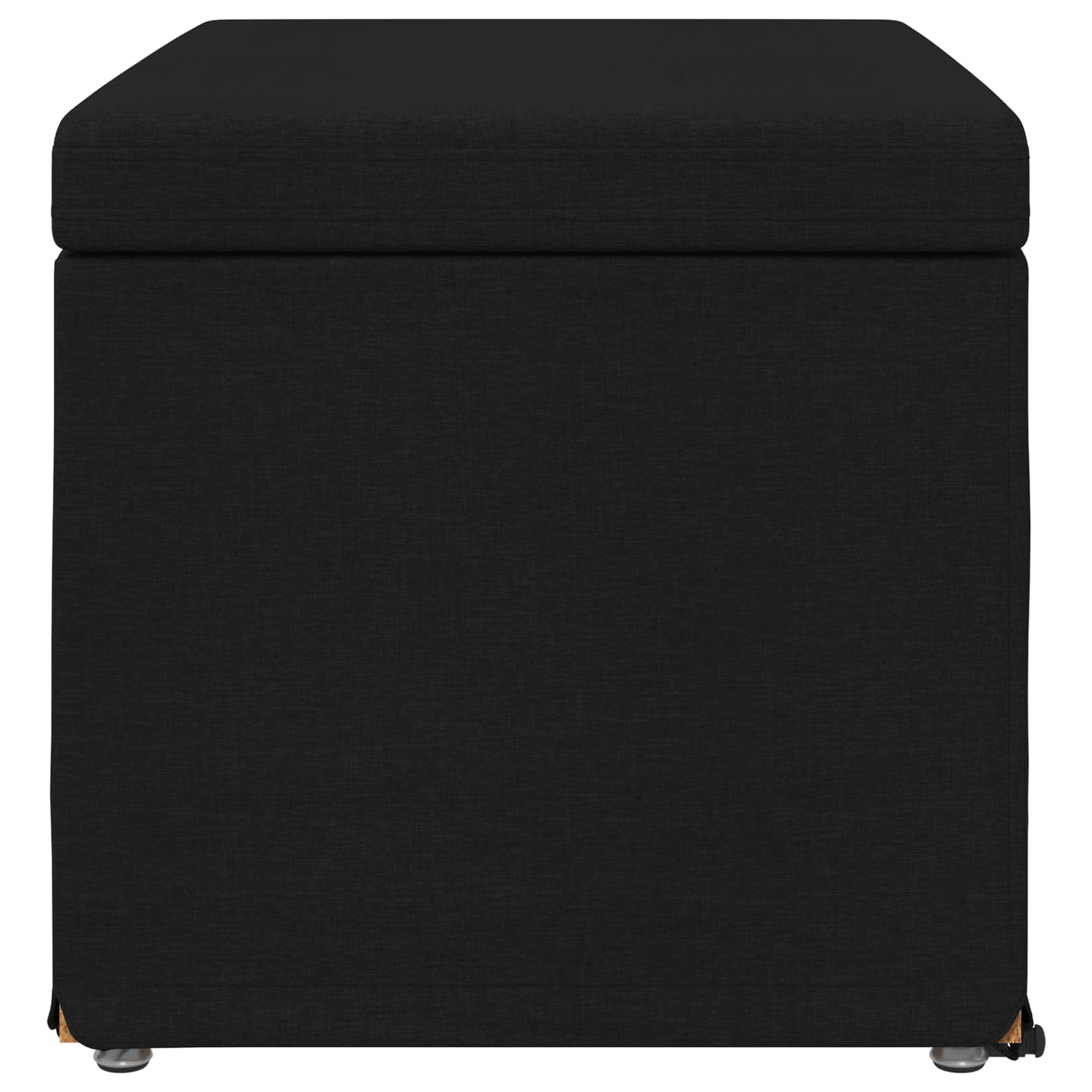 Pouf Nero 61 x 41 x 40 cm Tessuto e Legno Ingegnerizzato