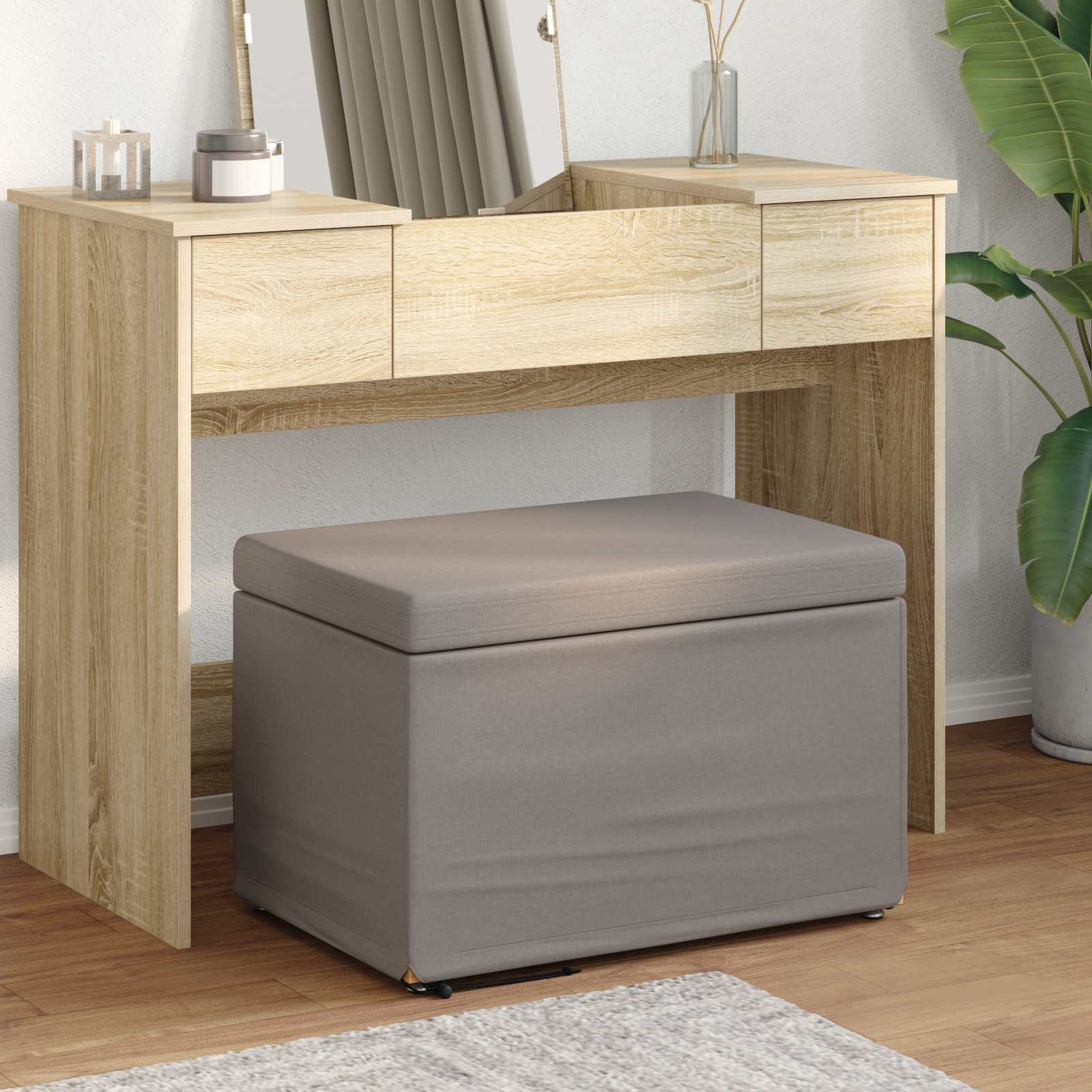 Pouf Talpa 61 x 41 x 40 cm Tessuto e Legno Ingegnerizzato