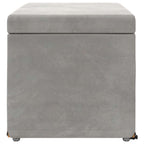 Pouf Grigio chiaro Velluto e Legno Ingegnerizzato