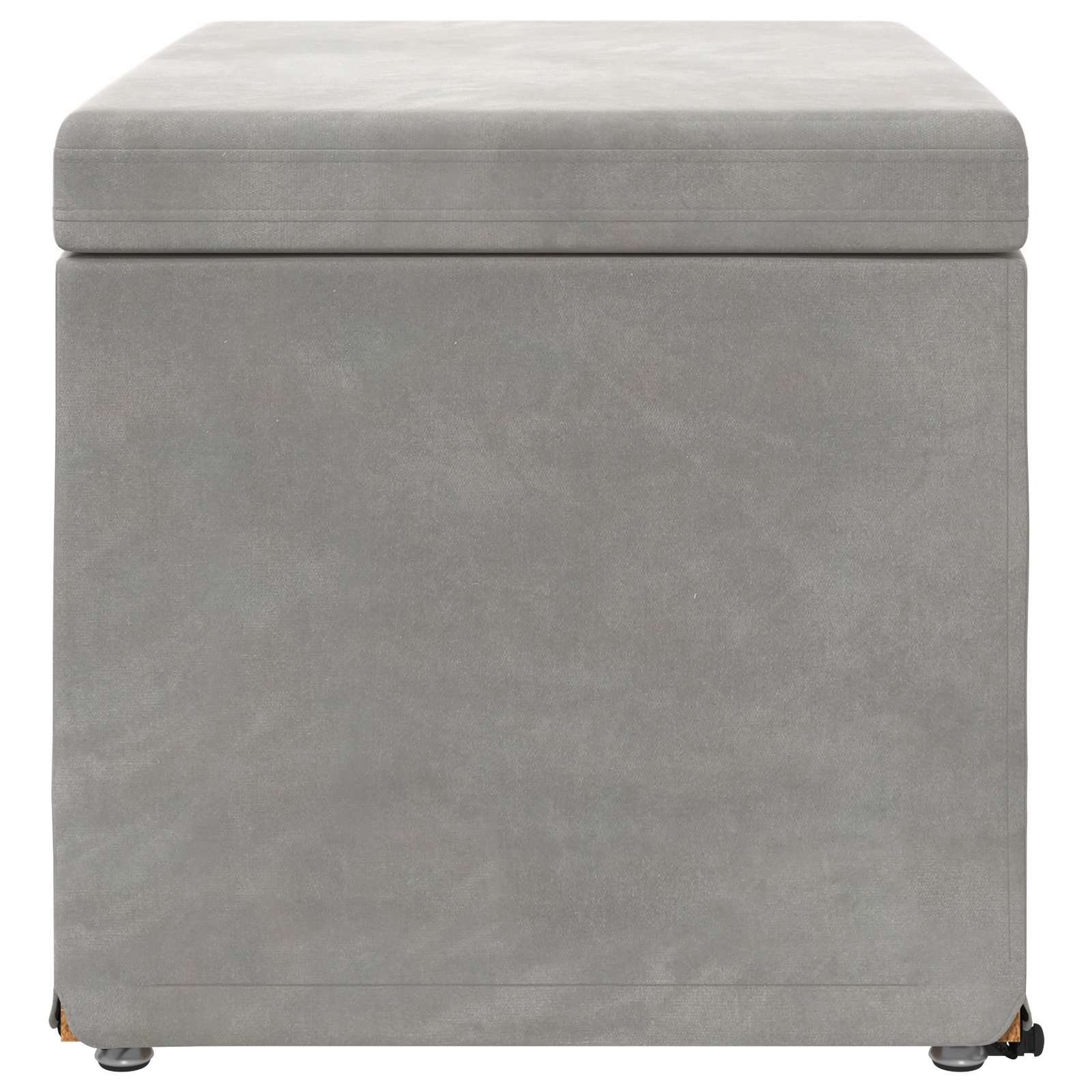 Pouf Grigio chiaro Velluto e Legno Ingegnerizzato