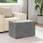 Pouf Grigio scuro Velluto e Legno Ingegnerizzato