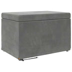 Pouf Grigio scuro Velluto e Legno Ingegnerizzato