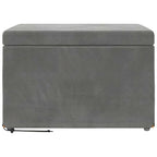 Pouf Grigio scuro Velluto e Legno Ingegnerizzato