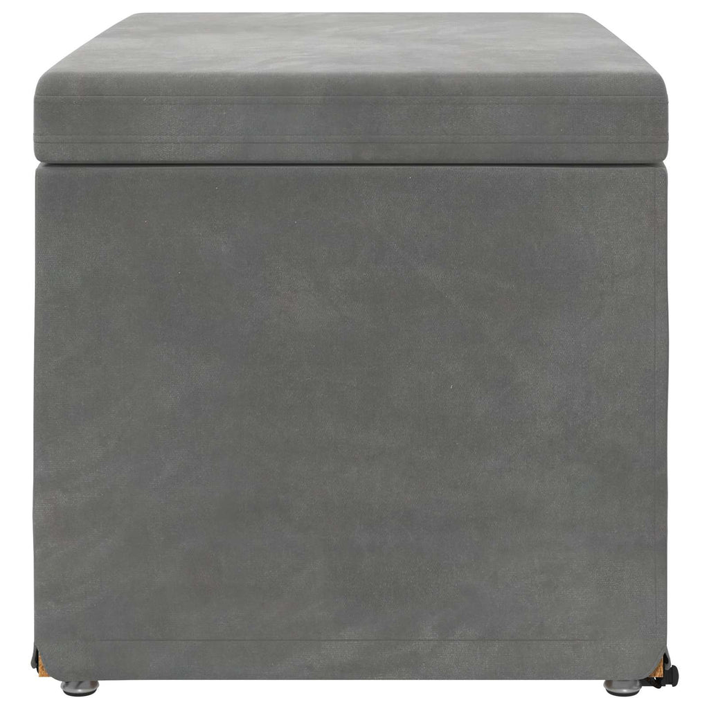 Pouf Grigio scuro Velluto e Legno Ingegnerizzato
