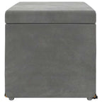 Pouf Grigio scuro Velluto e Legno Ingegnerizzato