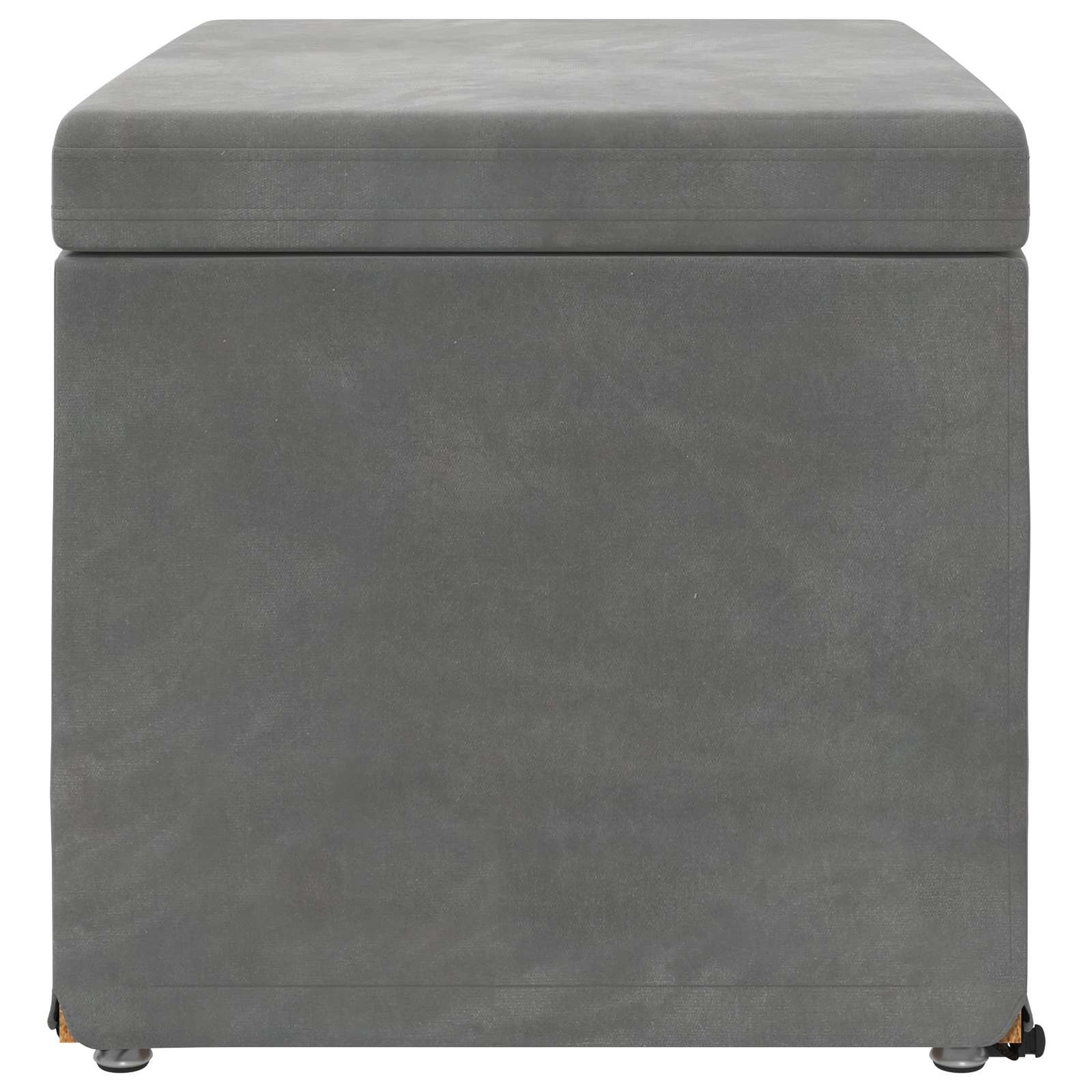 Pouf Grigio scuro Velluto e Legno Ingegnerizzato