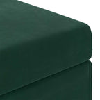 Pouf Verde Scuro 61 x 41 x 40 cm Velluto e Legno Ingegnerizzato