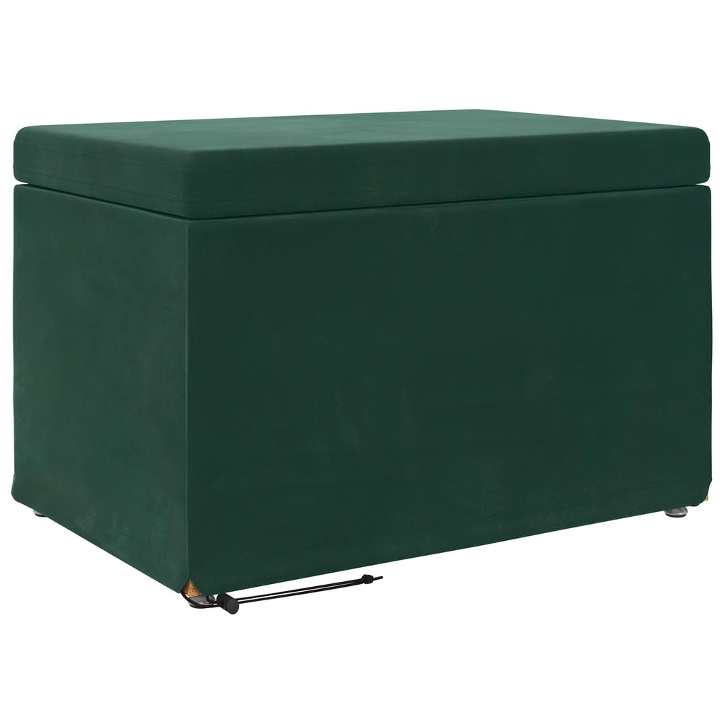 Pouf Verde Scuro 61 x 41 x 40 cm Velluto e Legno Ingegnerizzato