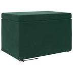 Pouf Verde Scuro 61 x 41 x 40 cm Velluto e Legno Ingegnerizzato