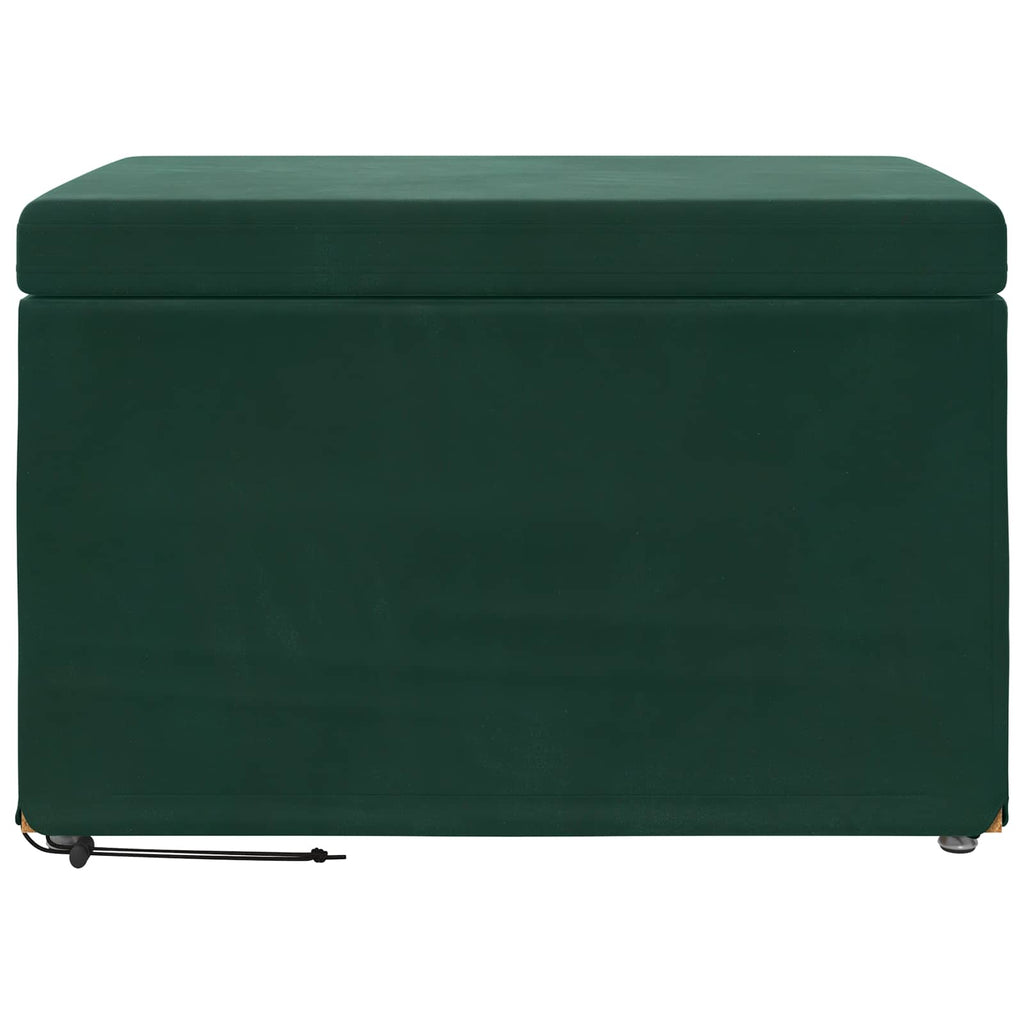 Pouf Verde Scuro 61 x 41 x 40 cm Velluto e Legno Ingegnerizzato