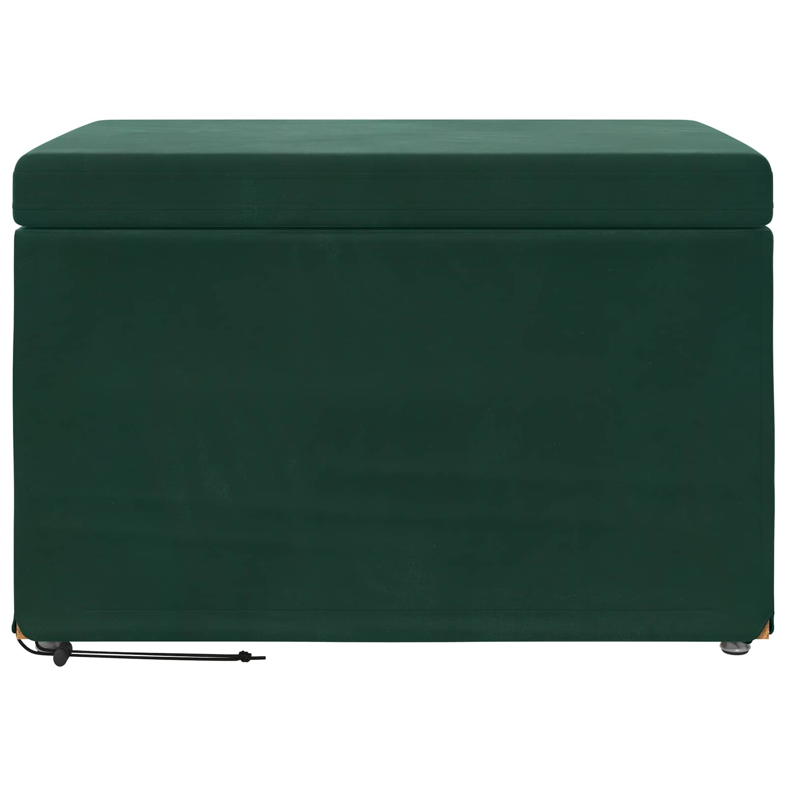 Pouf Verde Scuro 61 x 41 x 40 cm Velluto e Legno Ingegnerizzato