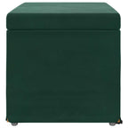 Pouf Verde Scuro 61 x 41 x 40 cm Velluto e Legno Ingegnerizzato