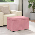 Pouf Rosa 61 x 41 x 40 cm Velluto e Legno Ingegnerizzato
